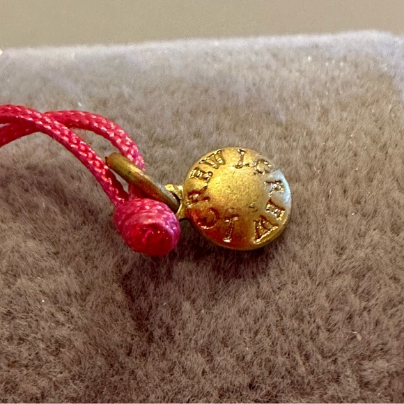 NWT J. Crew Bracelet - Pink string adjustable w/ clear rhinestone & gold beads - Picture 13 of 15